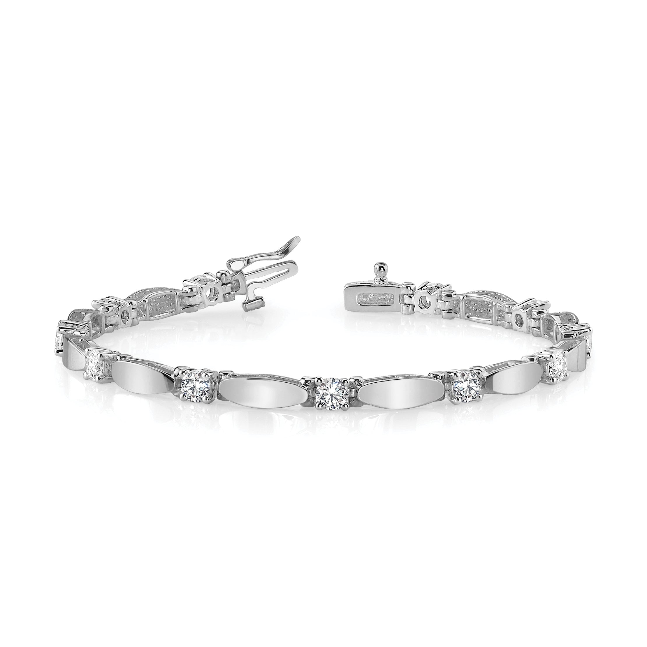 14k White Gold AA Diamond Tennis Bracelet