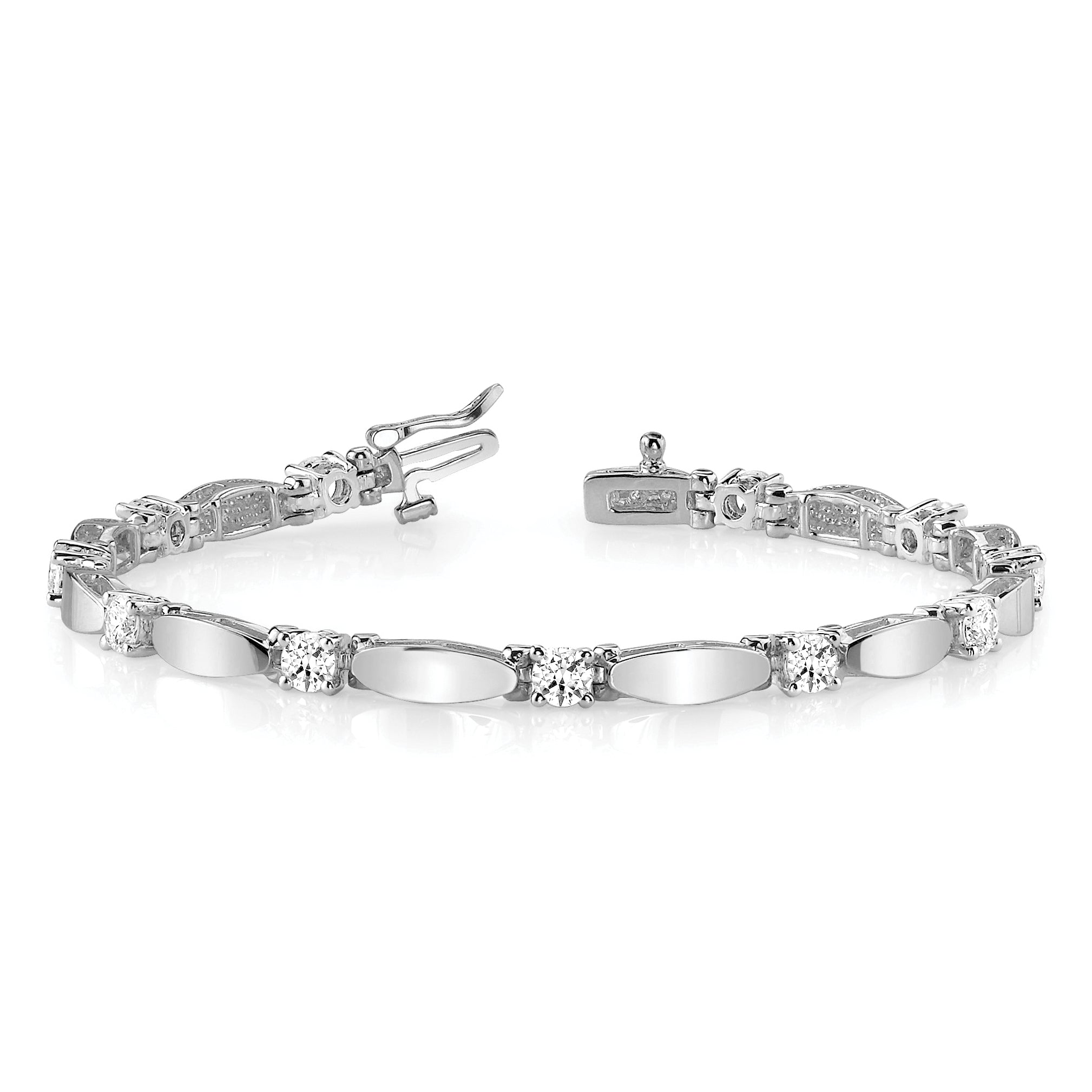 14k White Gold AA Diamond Tennis Bracelet