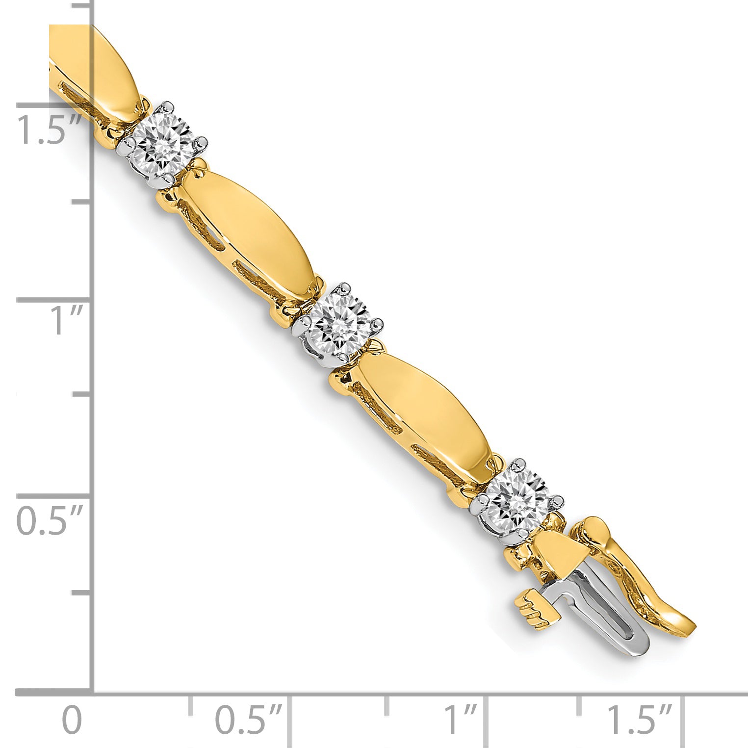 14k Two-tone AA Diamond Tennis Bracelet