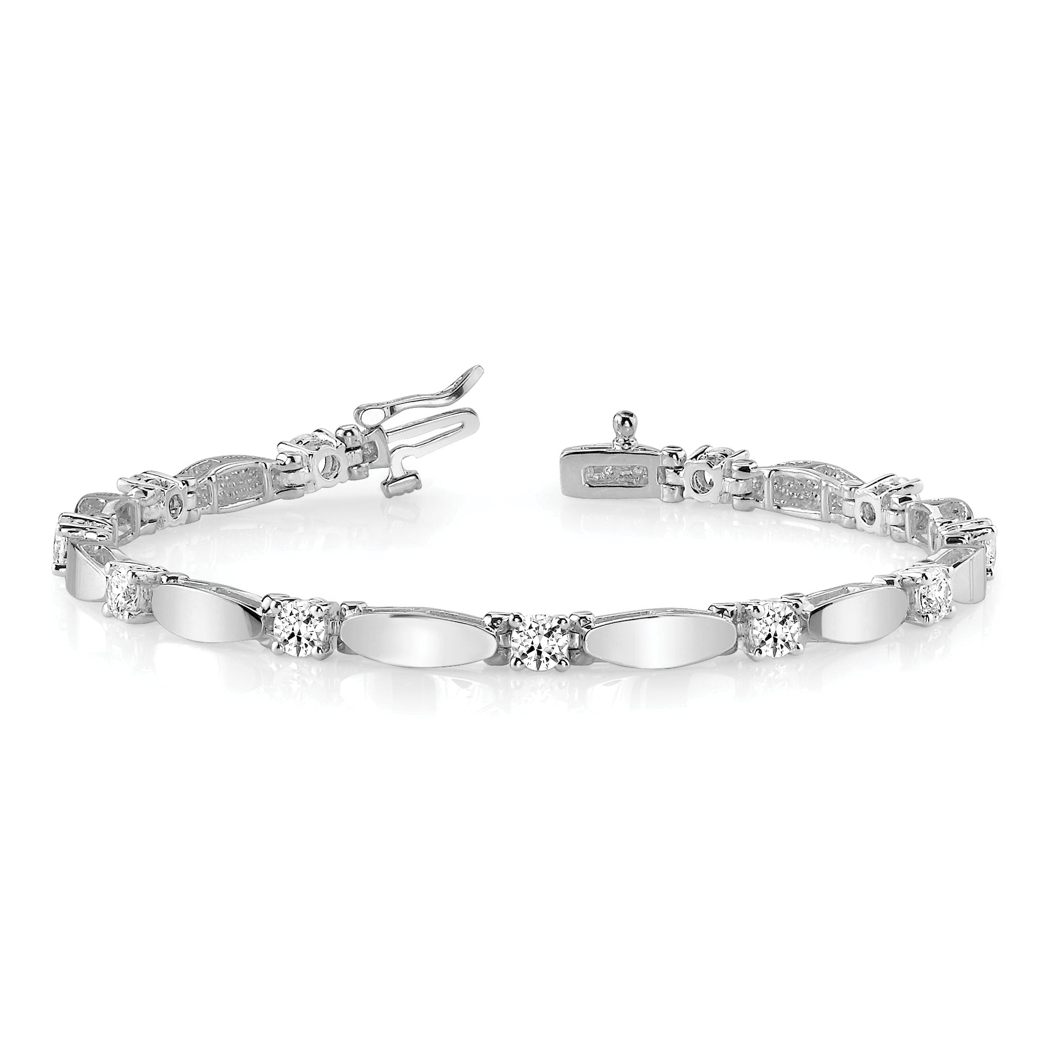 14k White Gold AA Diamond Tennis Bracelet