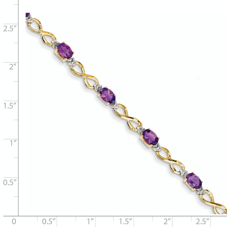 14k Amethyst/Diamond Bracelet