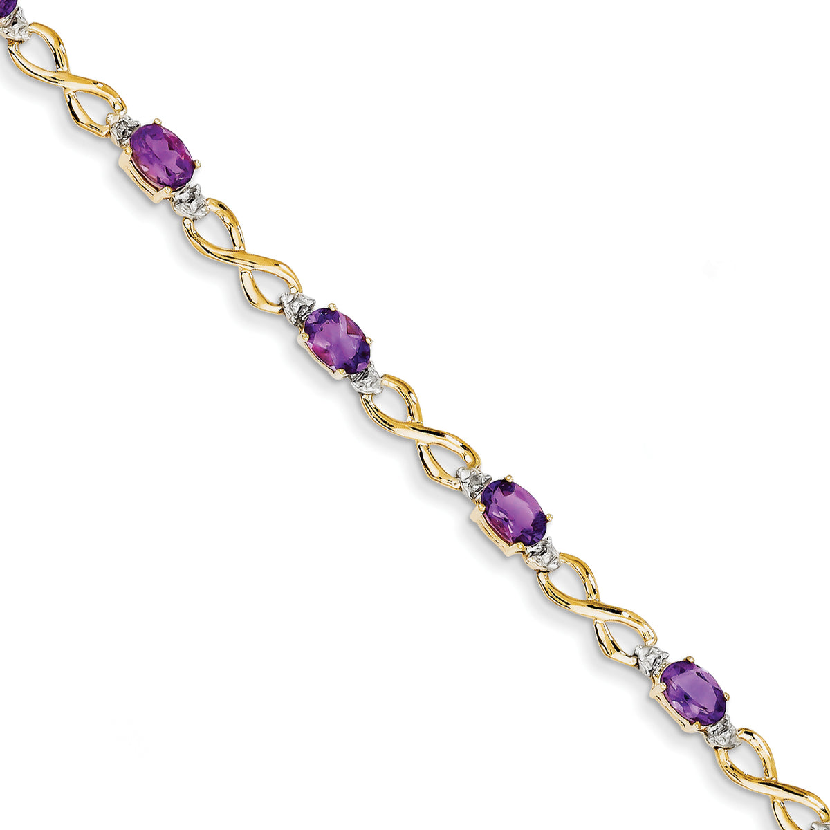 14K Amethyst/Diamond Bracelet