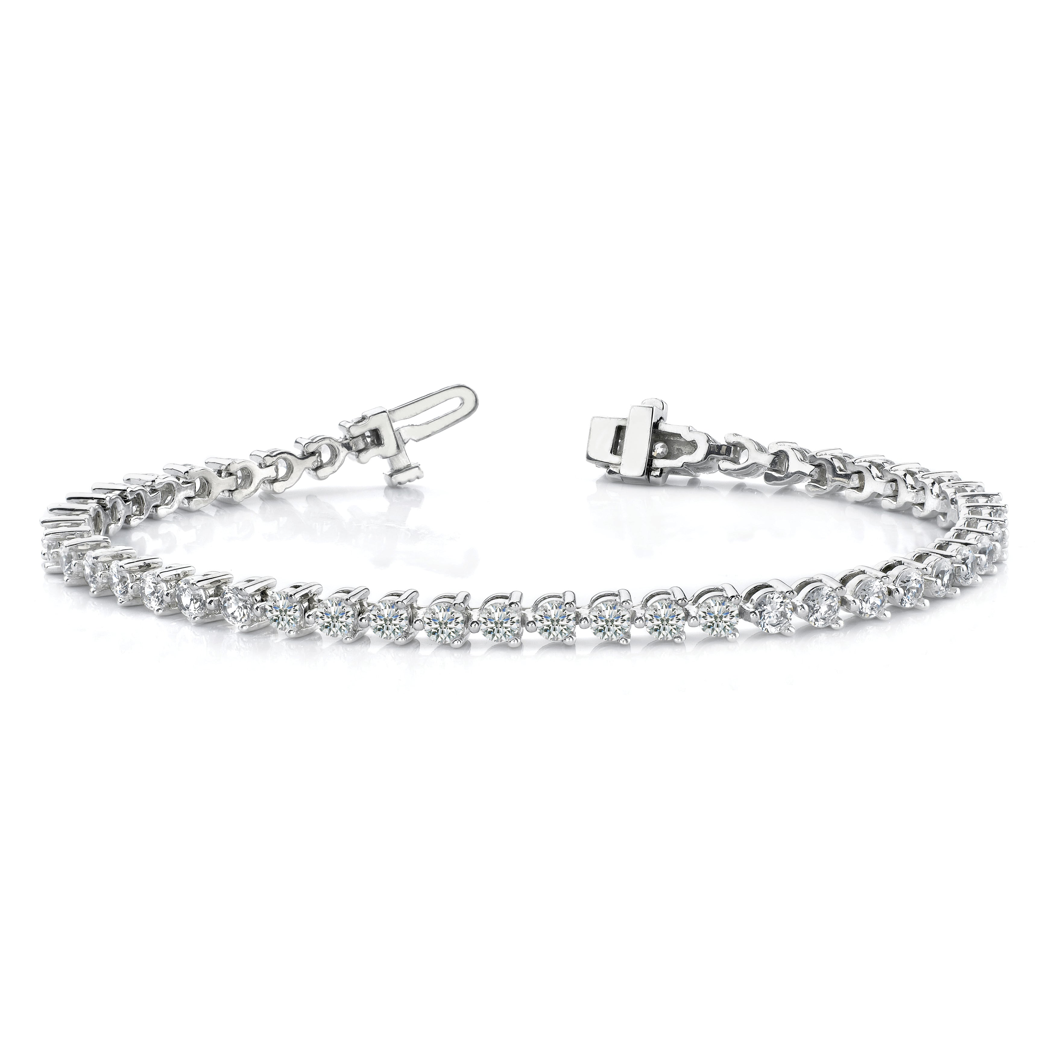 14k White Gold AA Diamond Tennis Bracelet