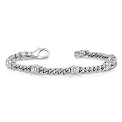 14k White Gold AA Diamond Fancy Bracelet