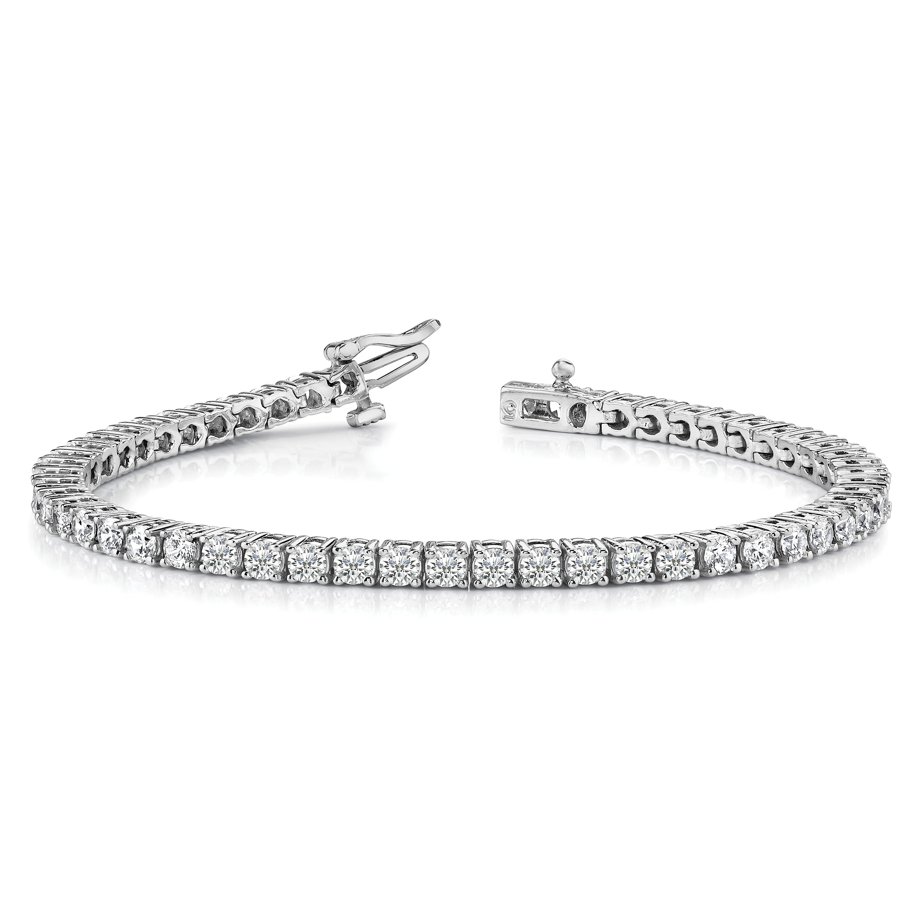 14k White Gold AA Diamond Tennis Bracelet