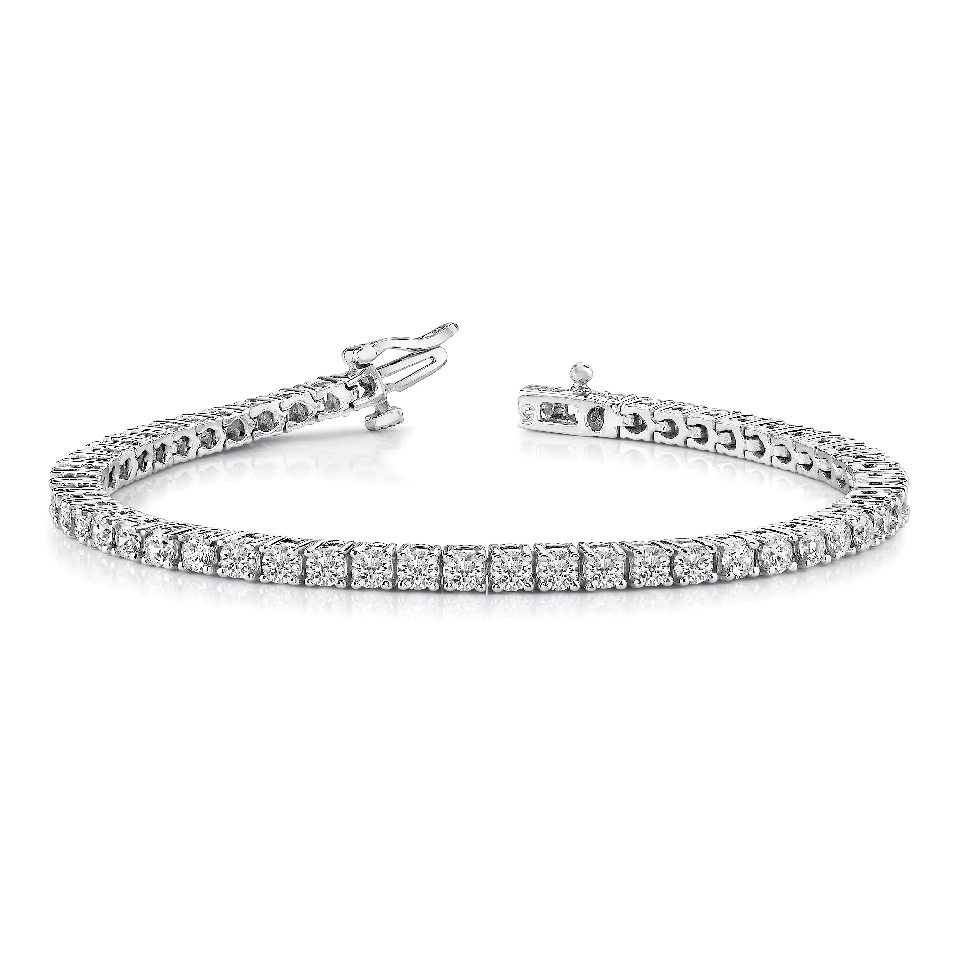 14k White Gold AA Diamond Tennis Bracelet