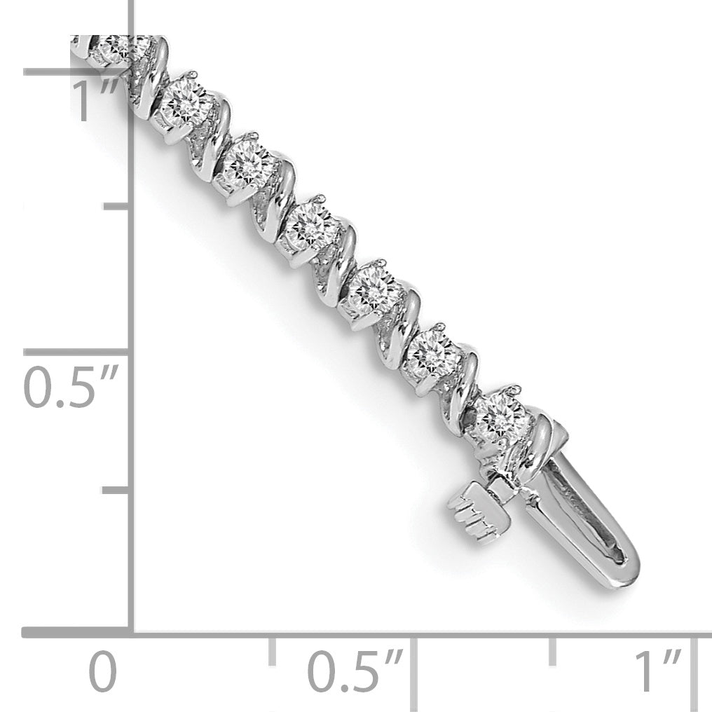 14k White Gold AA Diamond Tennis Bracelet