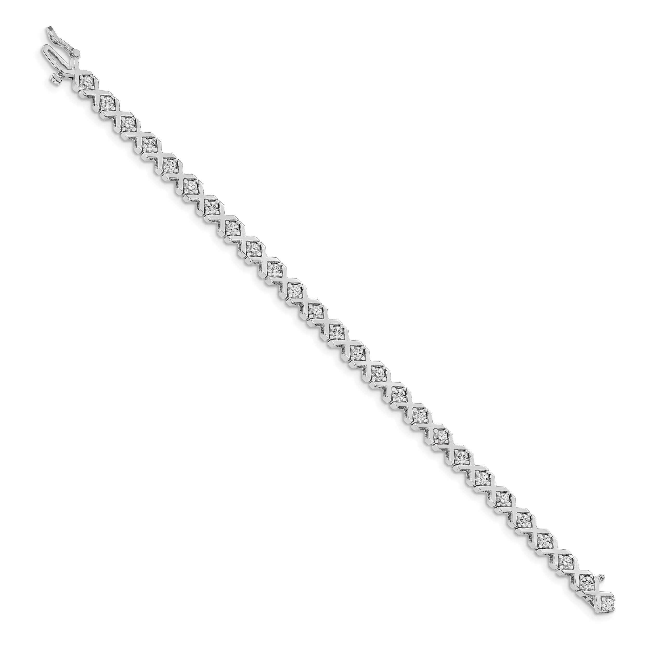 14k White Gold AA Diamond Tennis Bracelet