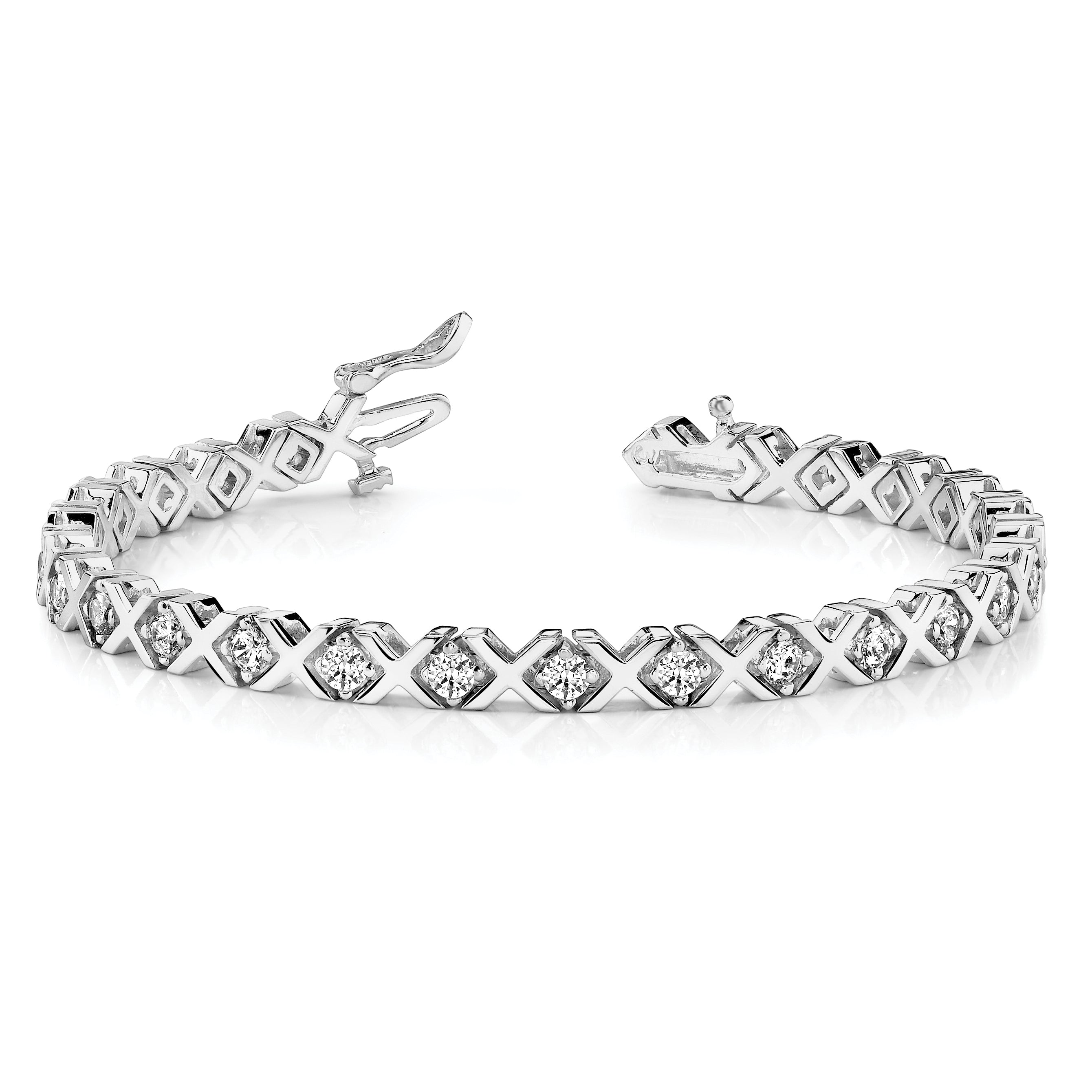 14k White Gold AA Diamond Tennis Bracelet