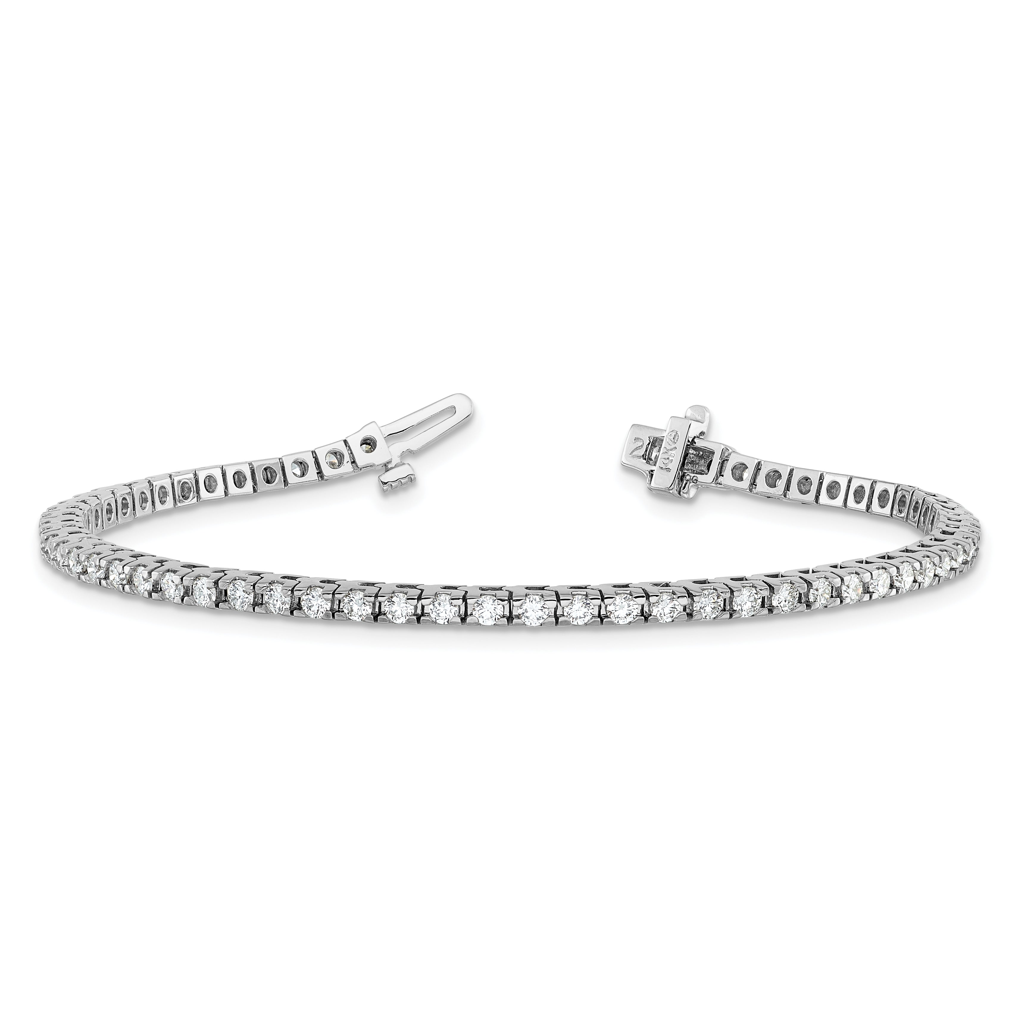 14k White Gold AA Diamond Tennis Bbracelet