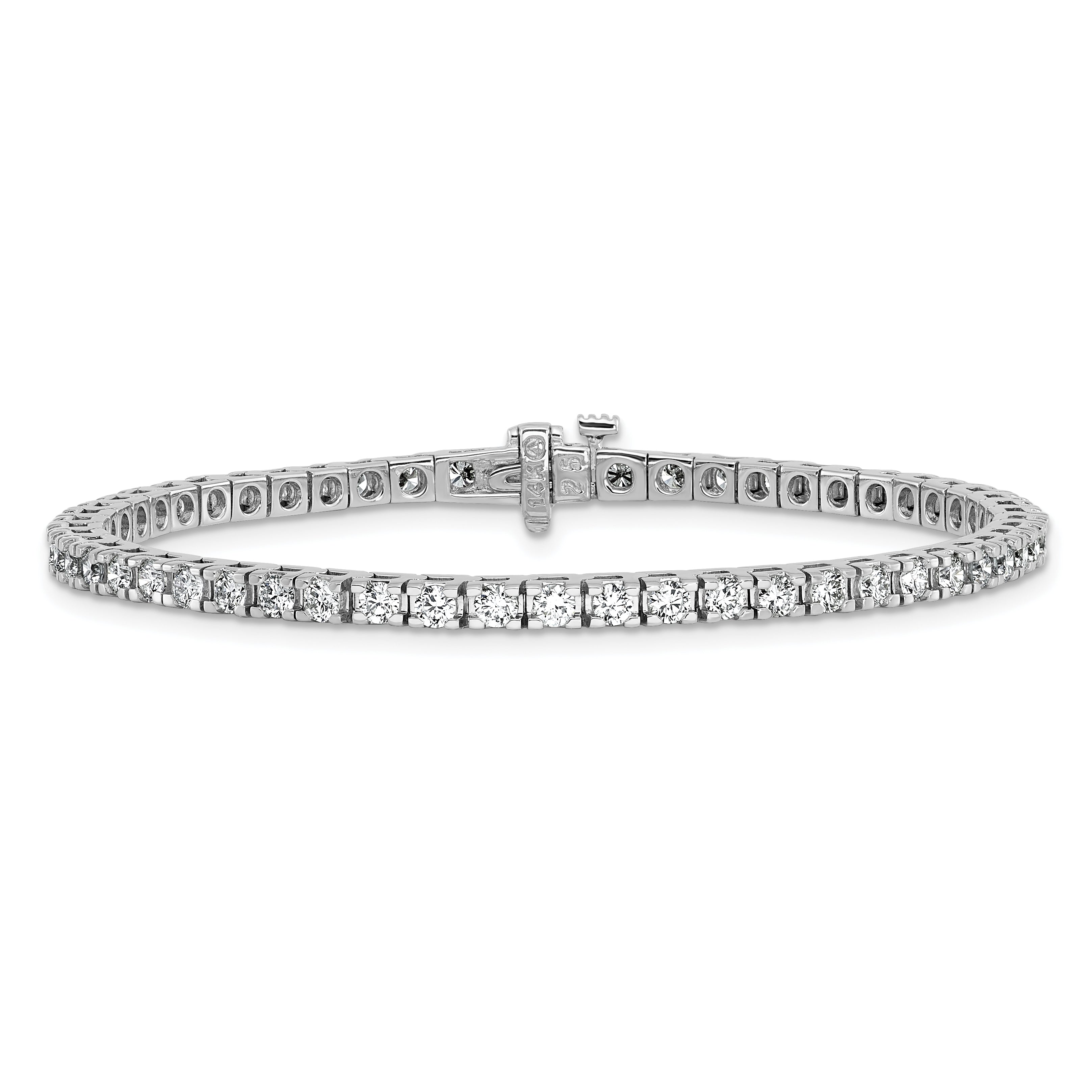 14k White Gold AA Diamond Tennis Bracelet