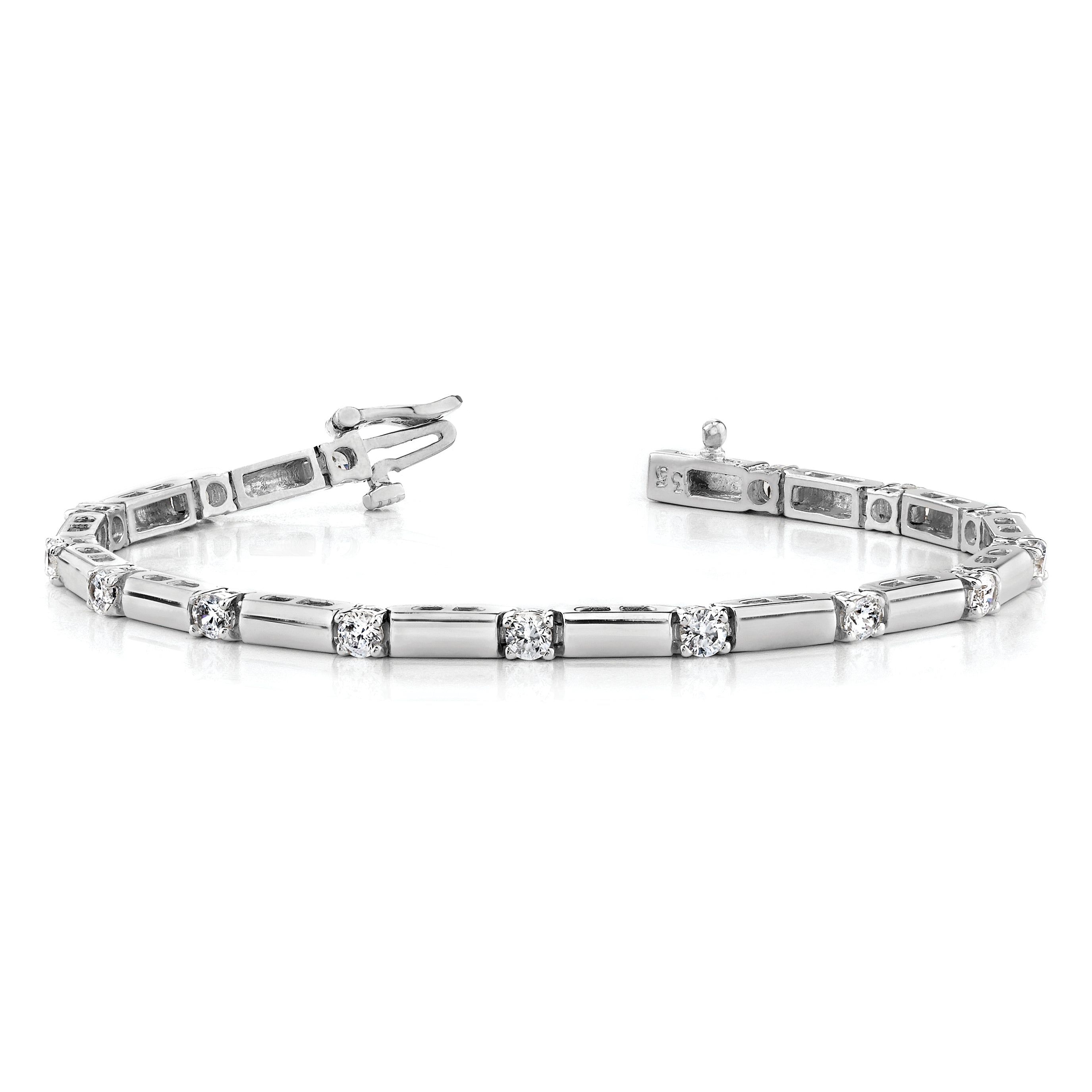 14k White Gold AA Diamond Tennis Bracelet