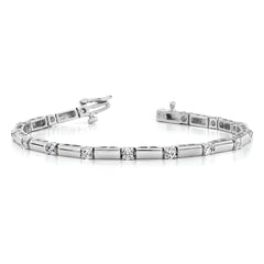 14k White Gold AA Diamond Tennis Bracelet