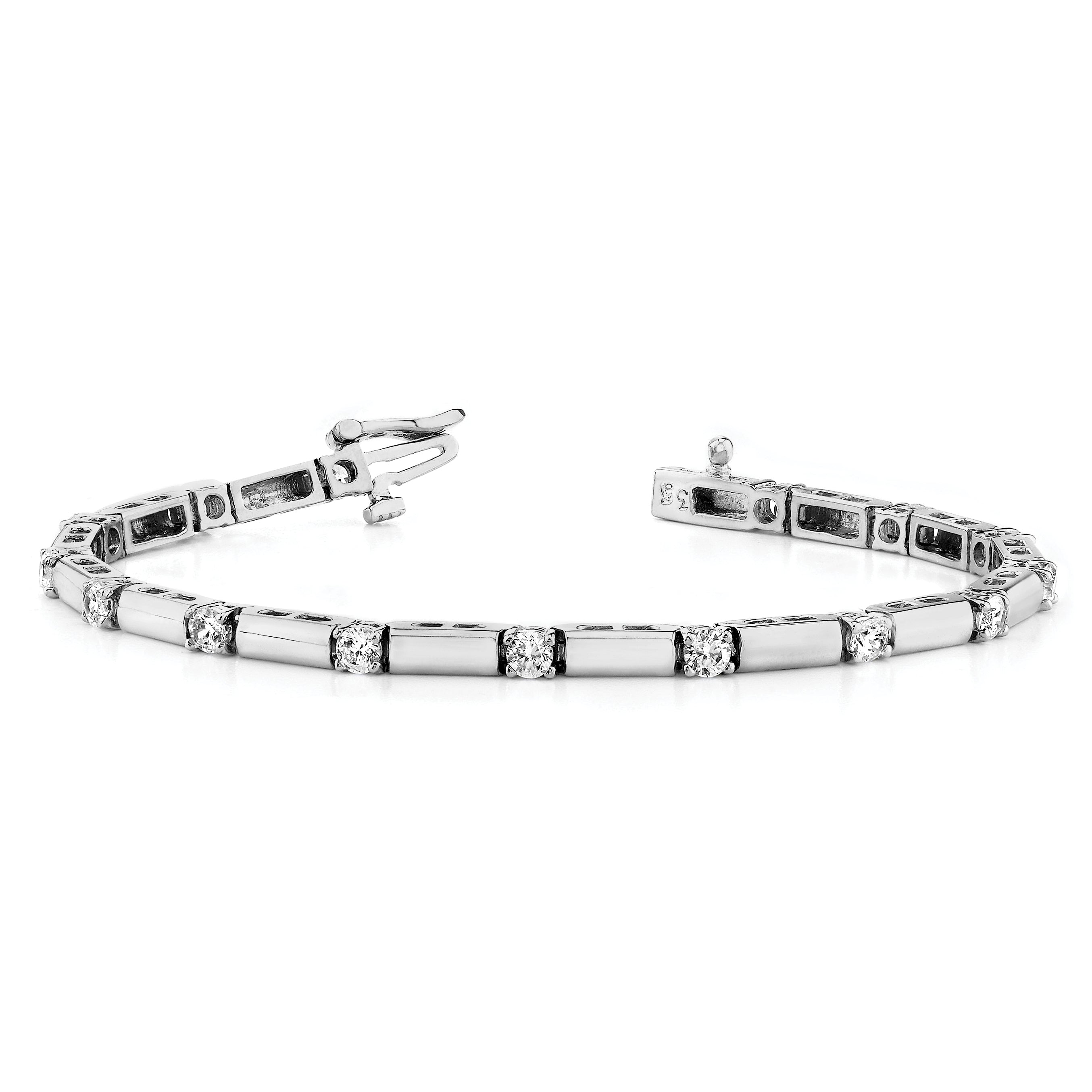 14k White Gold AA Diamond Tennis Bracelet