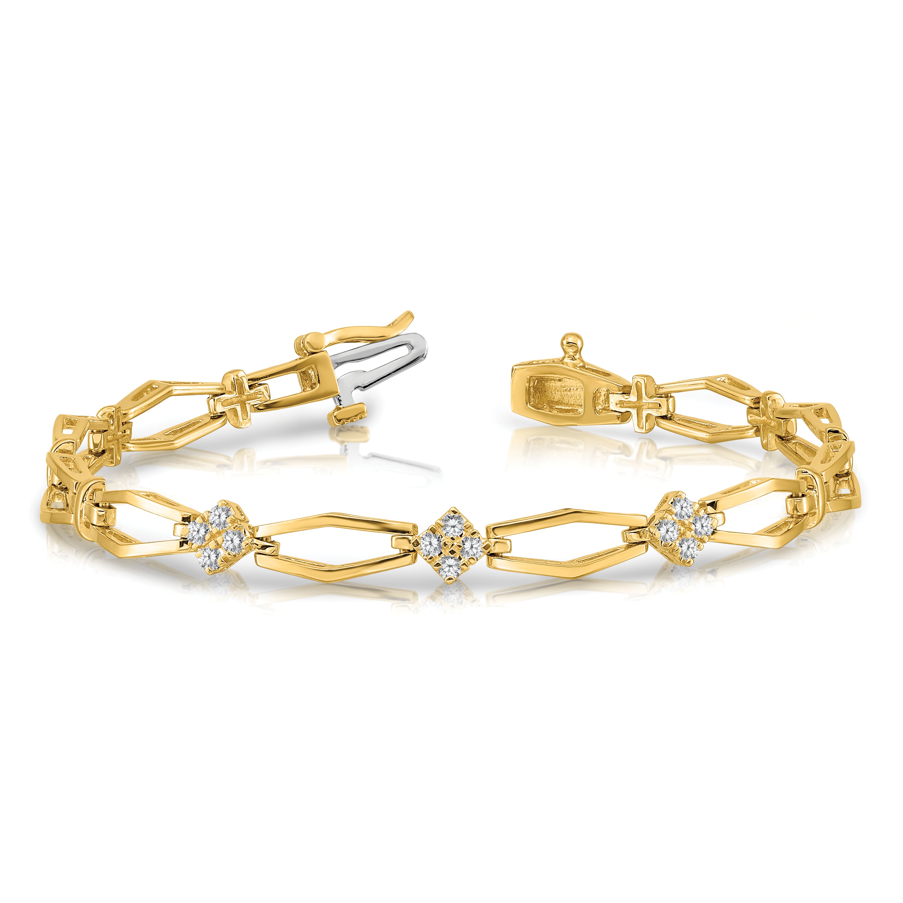 14k AA Diamond Fancy Bracelet