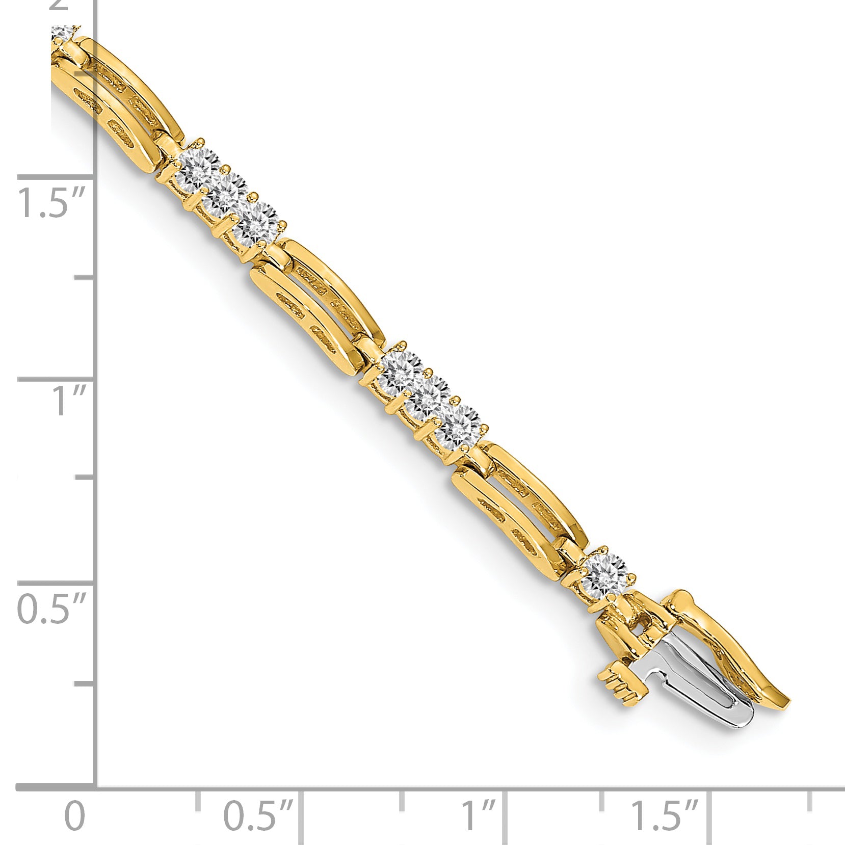 14k AA Diamond Fancy Link Tennis Bracelet