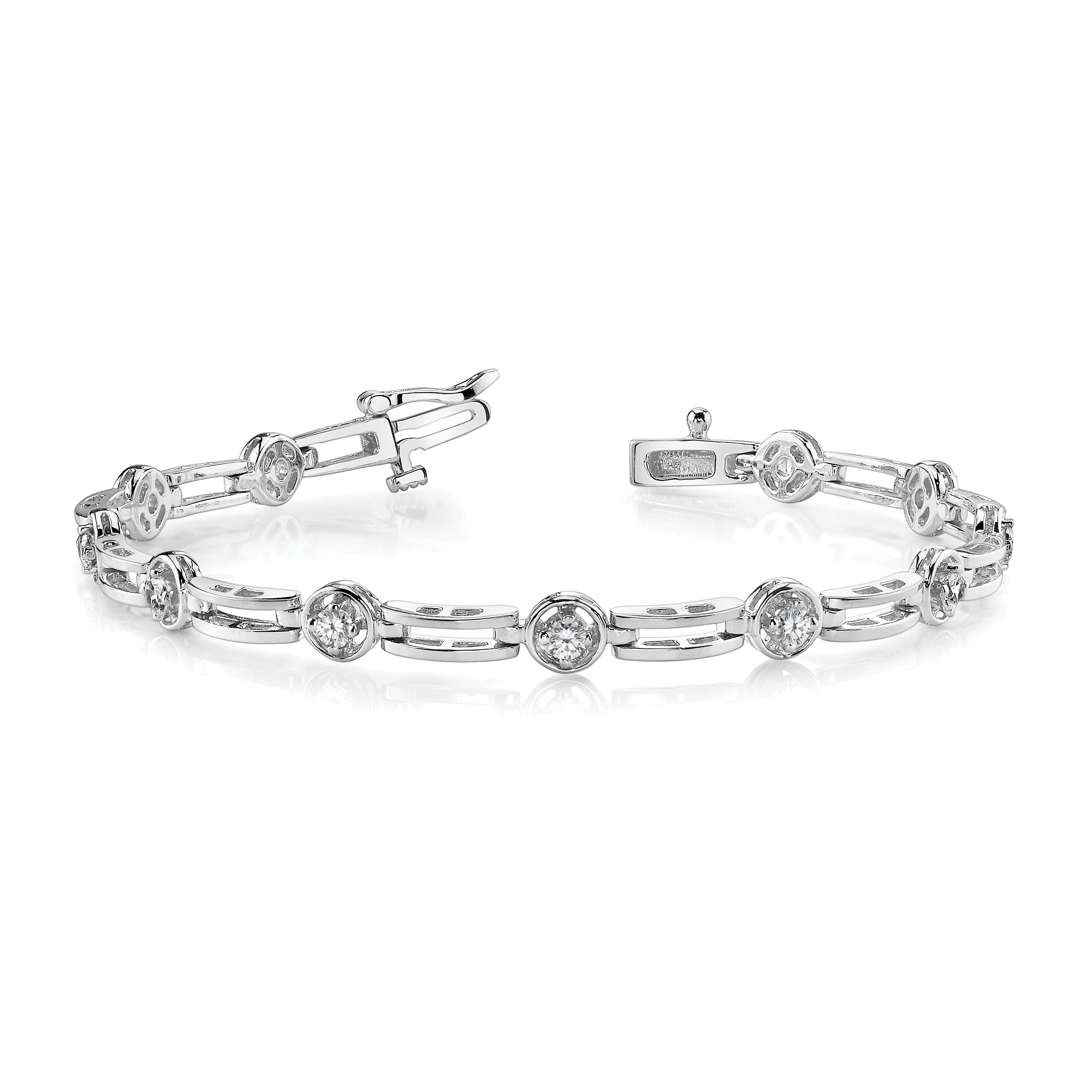 14k White Gold AA Diamond Tennis Bracelet