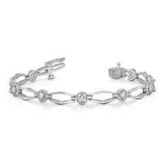 14k White Gold AA Fancy Bracelet