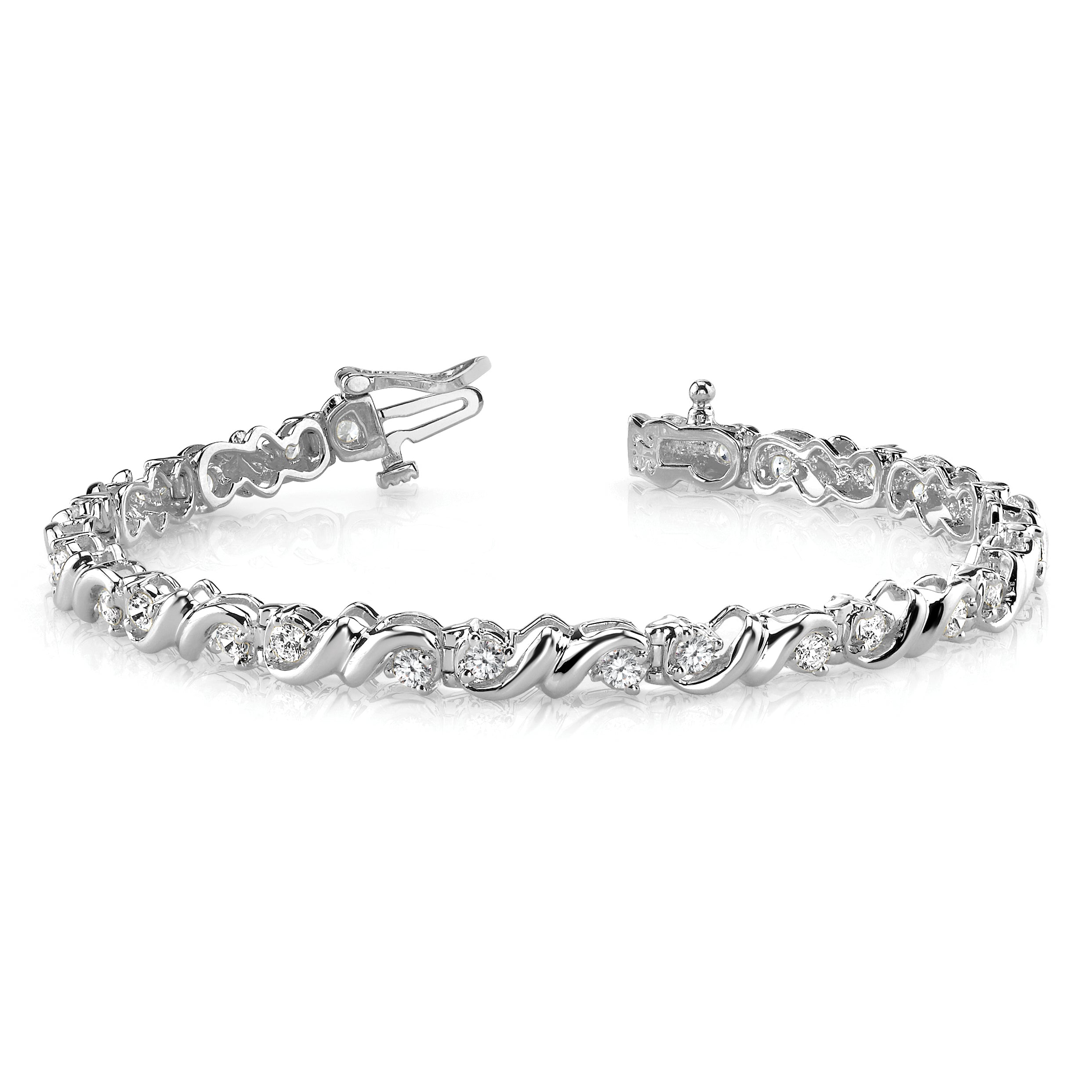 14k White Gold AA Diamond Tennis Bracelet