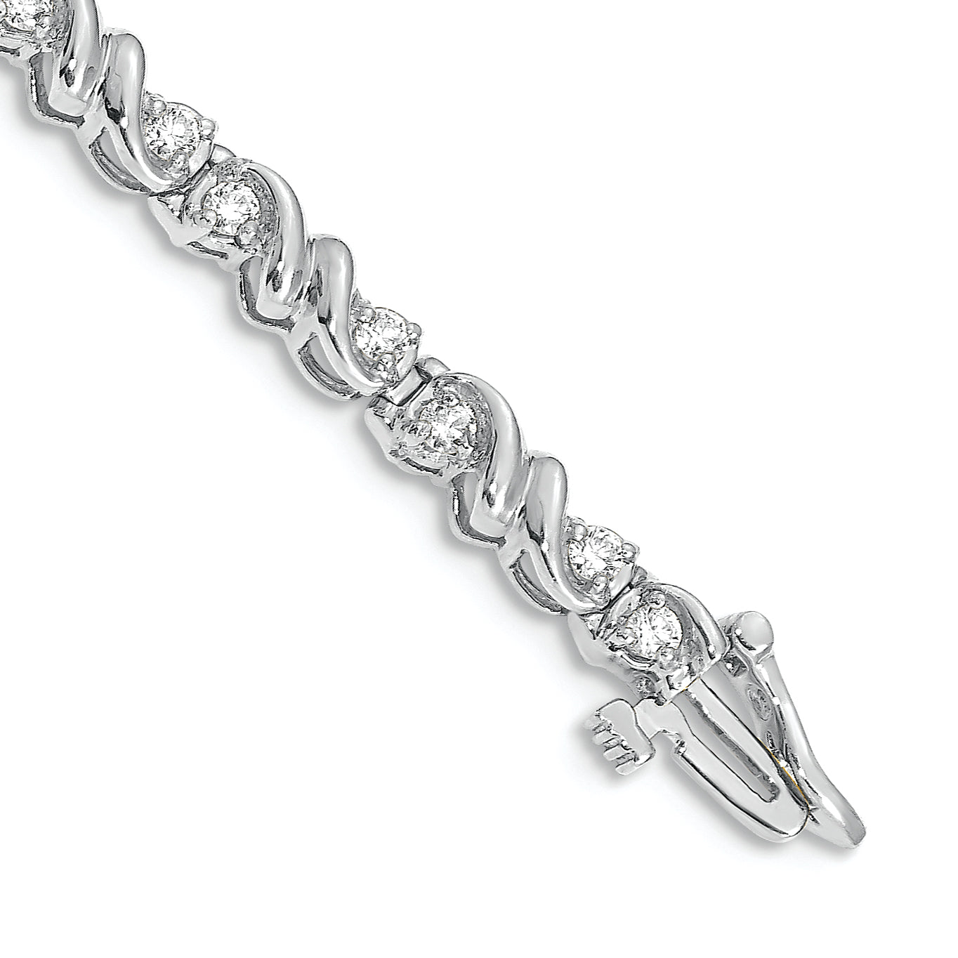 14k White Gold AA Diamond Tennis Bracelet