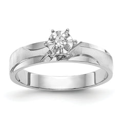 14k White Gold AA Quality 1/20 carat Diamond Trio Complete Engagement Ring