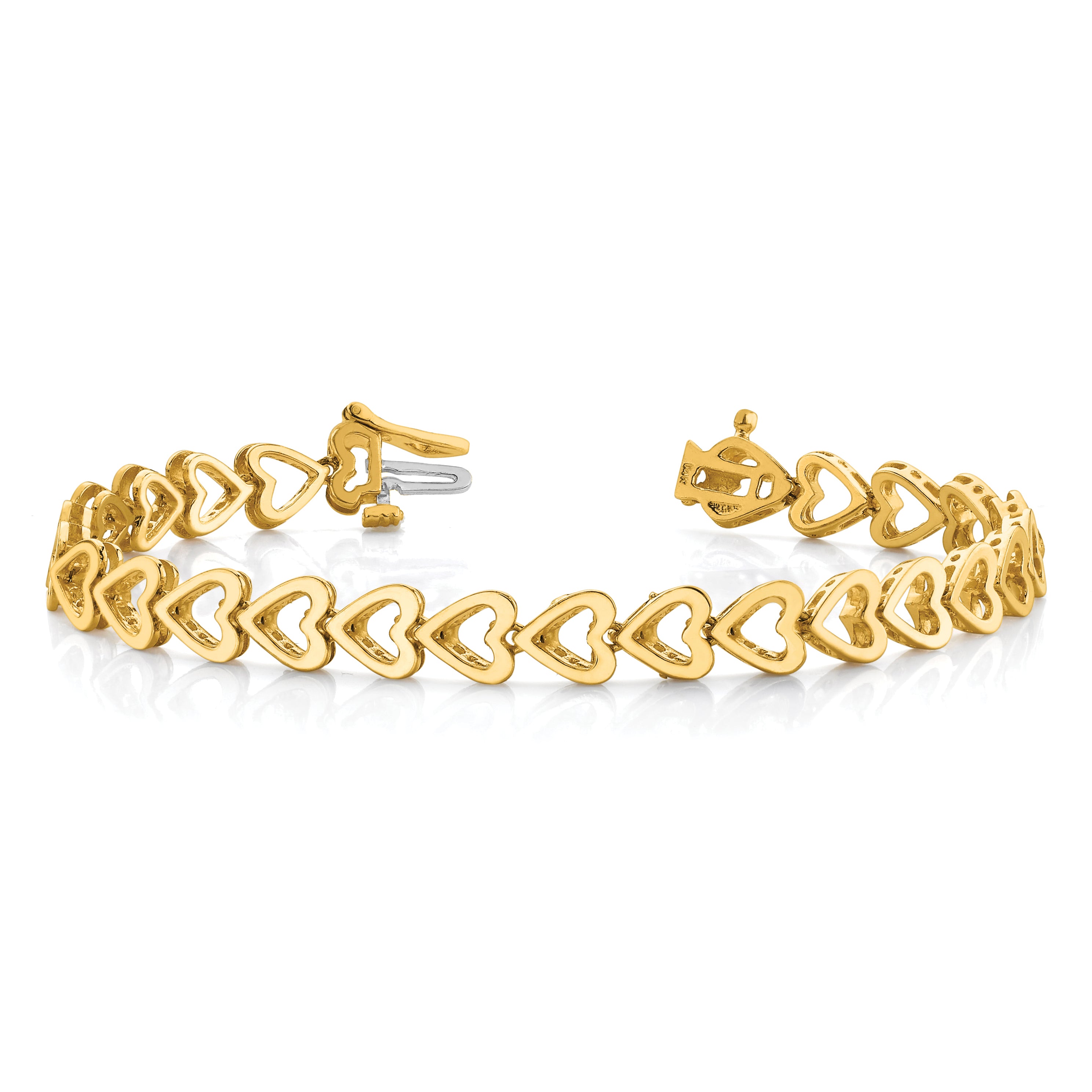 14k Holds 24 Stones up to 2.75mm Heart-Shaped Add-A-Dia. Bracelet