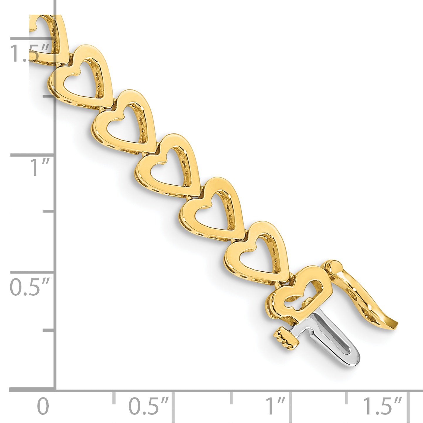 14k Holds 24 Stones up to 2.75mm Heart-Shaped Add-A-Dia. Bracelet