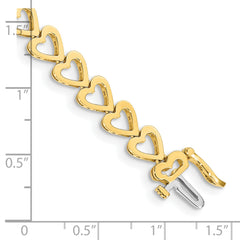 14k Holds 24 Stones up to 2.75mm Heart-Shaped Add-A-Dia. Bracelet