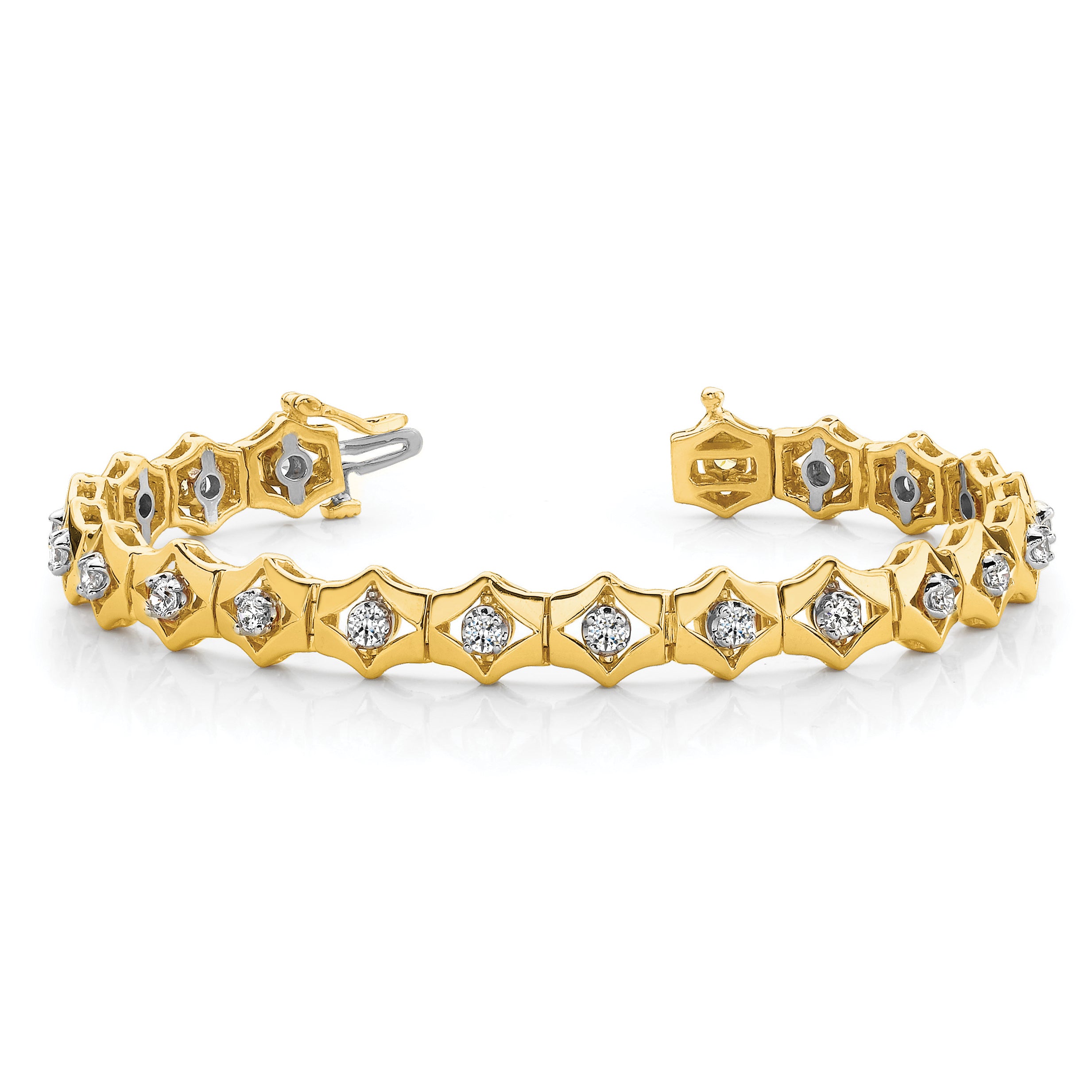 14k Holds 21 up to 2.75mm Stones, Add-a-Diamond Tennis Bracelet