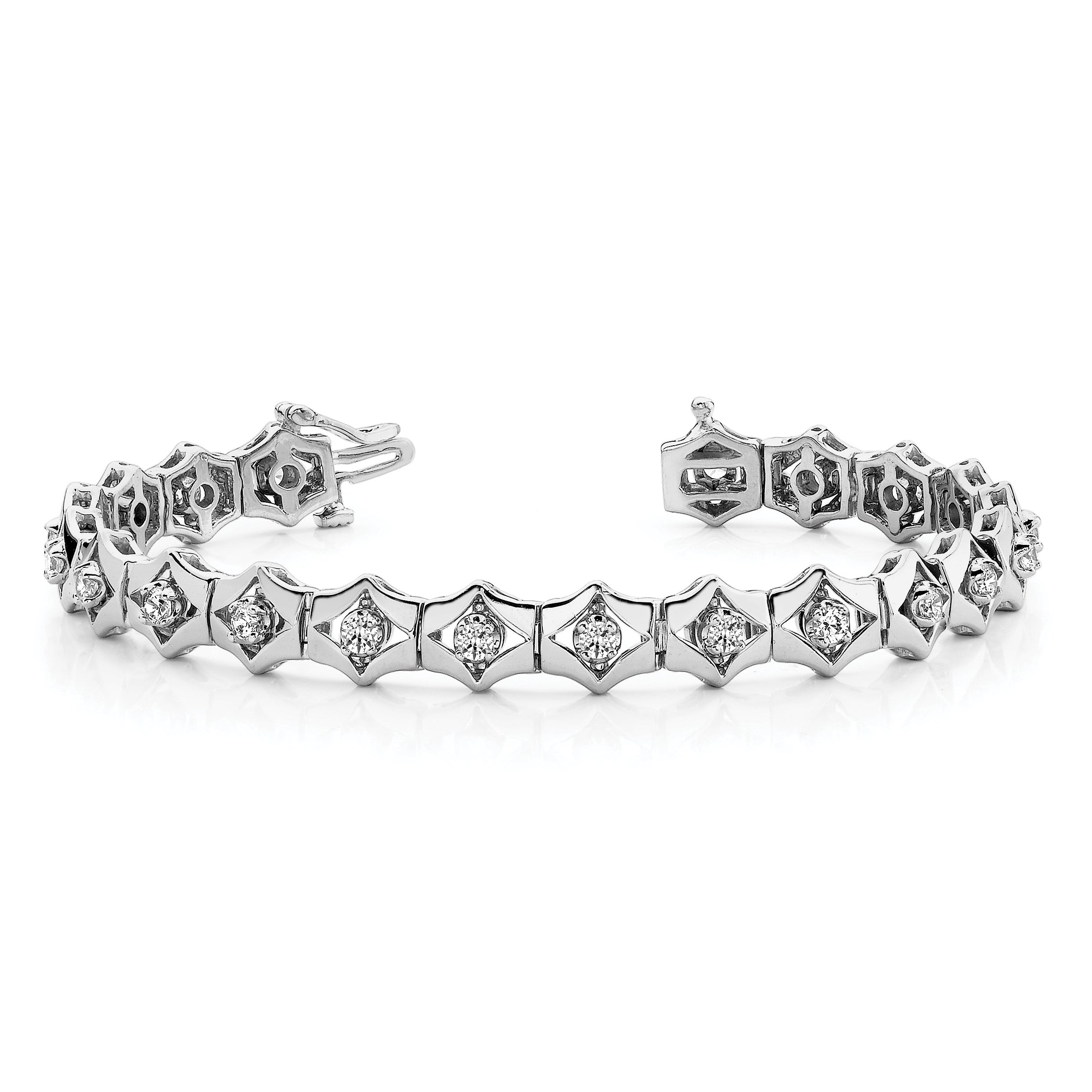 14k WGHolds 21 up to 2.75mm Stones Add-A-Diamond Tennis Bracelet