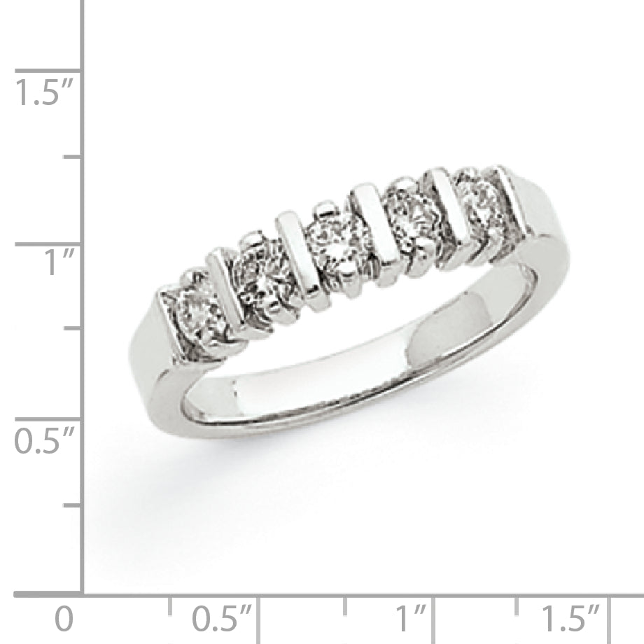 14k White Gold A Diamond 5-Stone Ring