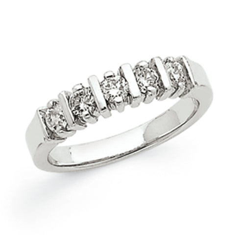 14k White Gold VS Diamond 5-Stone Ring