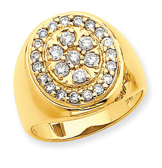 14K Fancy Polished Mens Diamond Ring Mounting