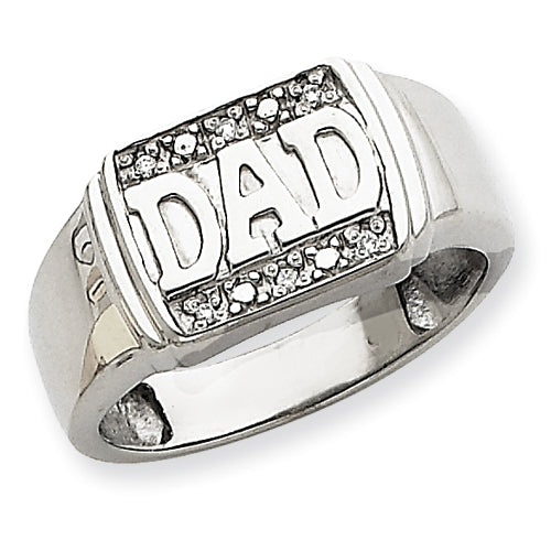 14K White Gold AA Diamond men's ring