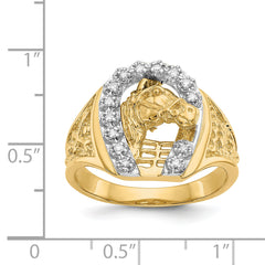 14K Two-tone A Diamond men's ring