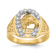 14K Two-tone A Diamond men's ring