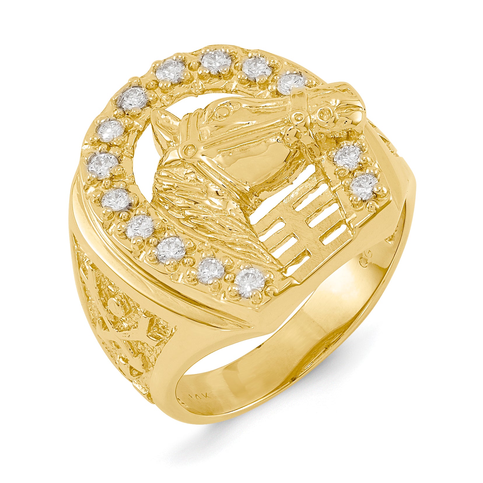 14K AA Diamond men's ring