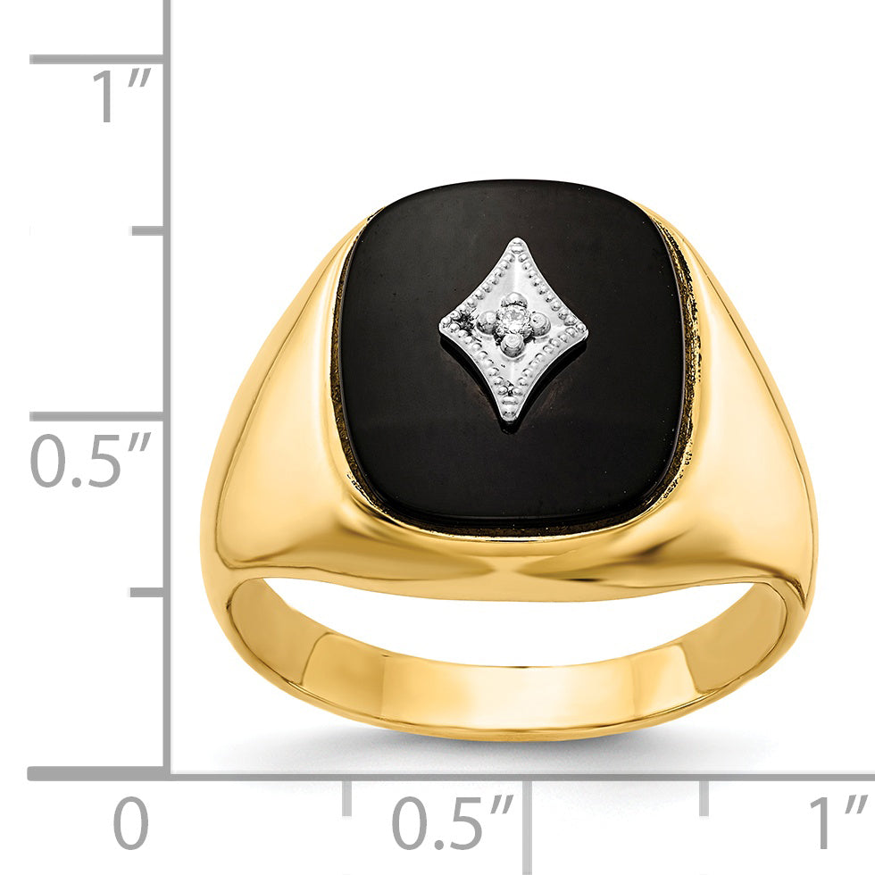 14K A Diamond men's ring