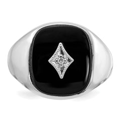 14k White Gold A Diamond men's ring