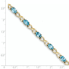 14k 7x5mm Oval Blue Topaz bracelet