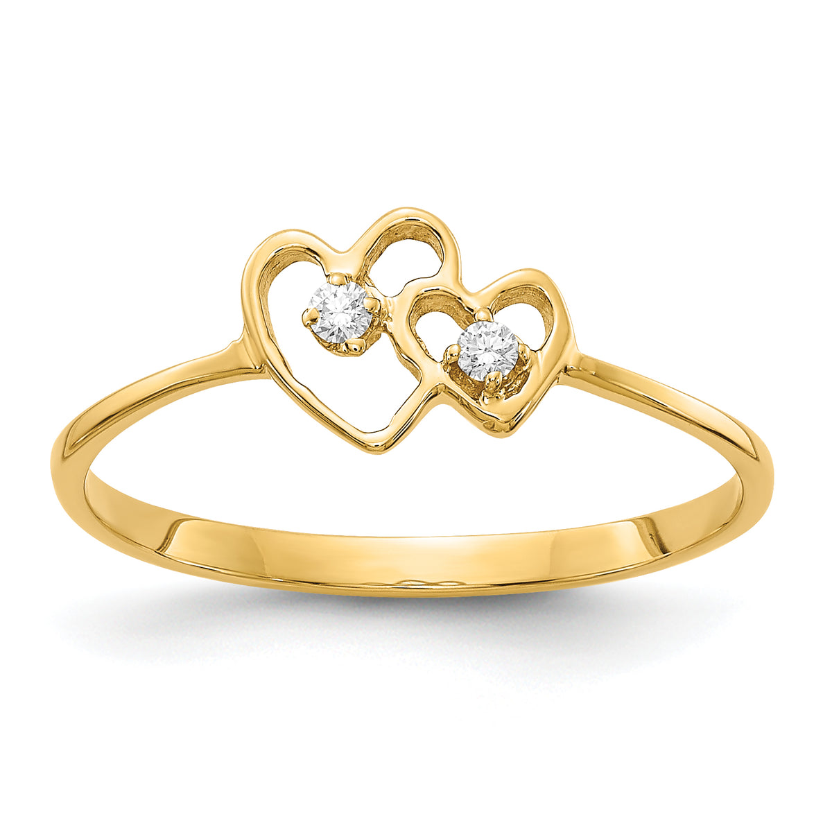 14K A Diamond heart ring