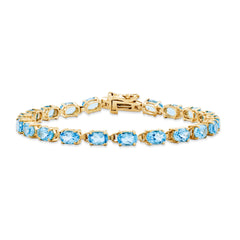 14k 6x4mm Oval Blue Topaz bracelet