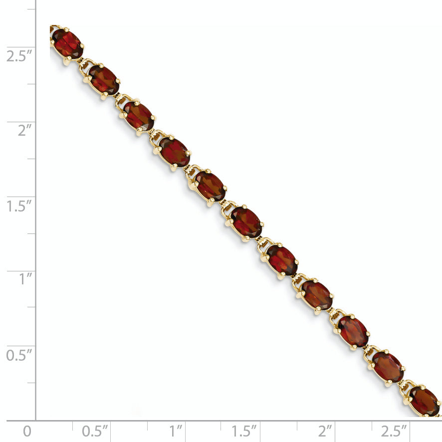 14k 6x4mm Oval Garnet bracelet