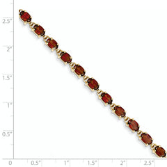 14k 6x4mm Oval Garnet bracelet