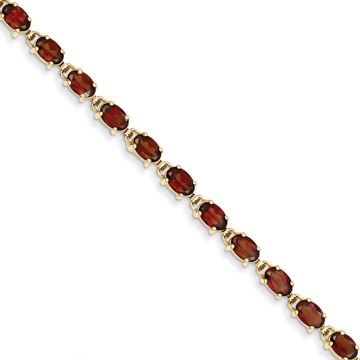 14k 6x4mm Oval Garnet bracelet