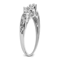 14k White Gold Polished Diamond & Pearl Ring Mounting