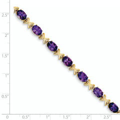 14k 7x5mm Oval Amethyst bracelet