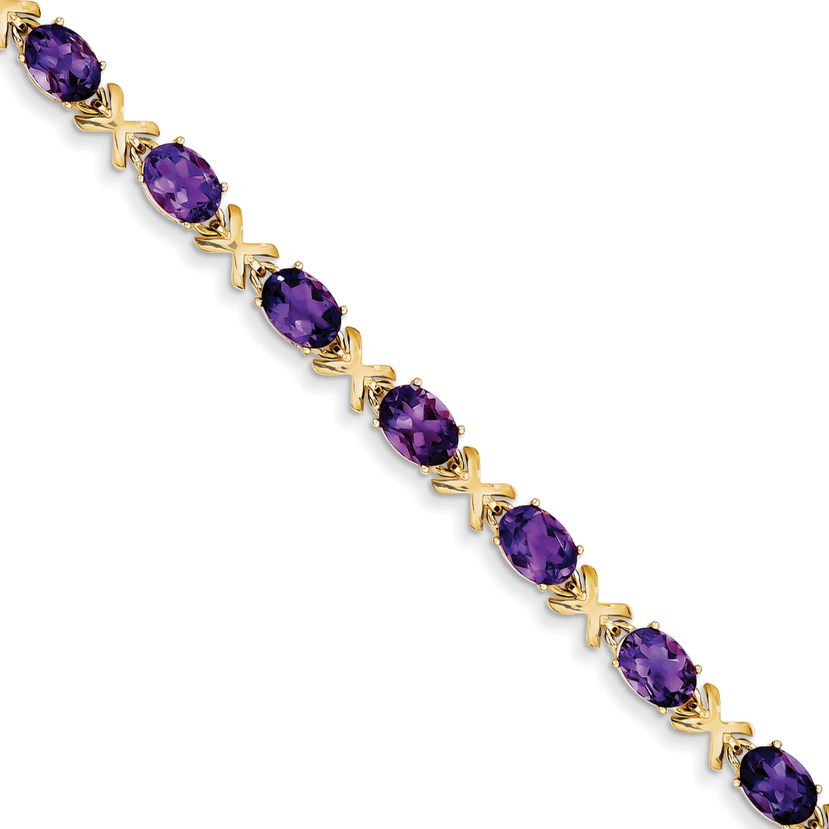 14k 7x5mm Oval Amethyst bracelet