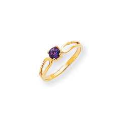 14K Polished 4mm Round Gemstone Ring Mounting