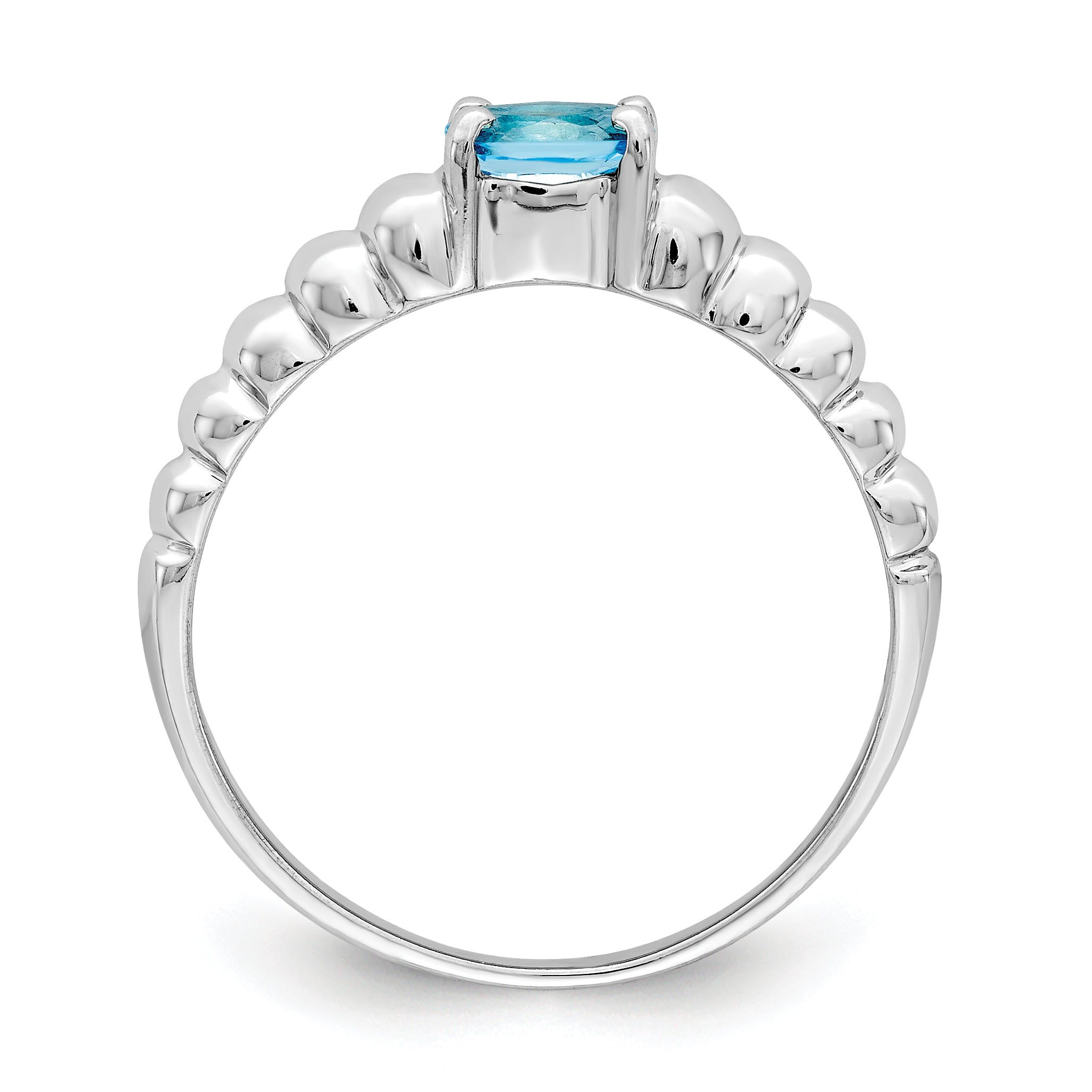 14k White Gold Blue Topaz Ring